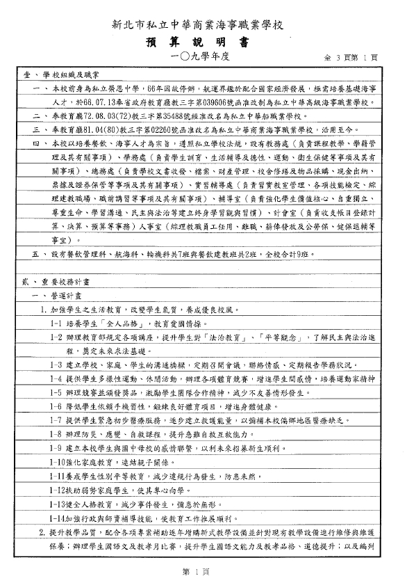 109預算